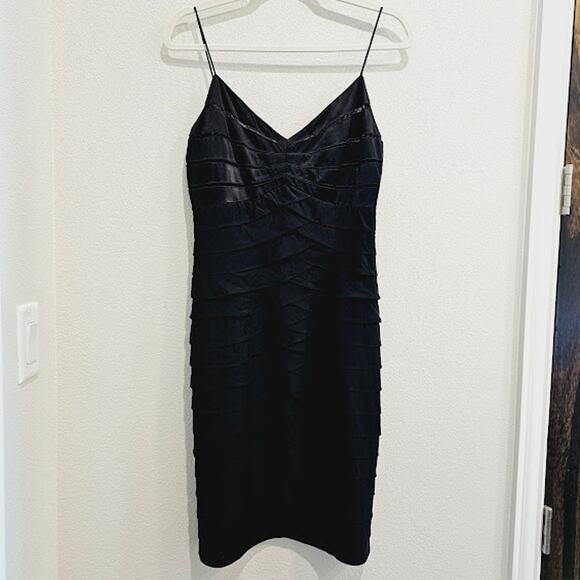 Chetta B Sherrie Bloom Peter Noviello 100% Silk Black Dress- Women's Medium - Picture 1 of 5